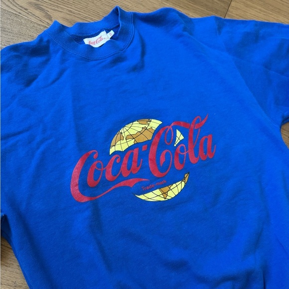 Coca Cola Vintage 1989 Crewneck Sweatshirt / Size 2 (Small) - Blue - Like New - Picture 9 of 9